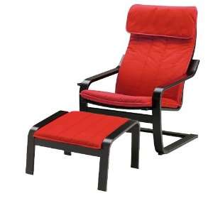  Ikea Poang Chair Armchair and Footstool Set with Covers 