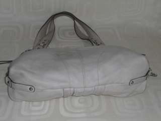 Makowsky Medium Off White Soft Pebbled Leather Handbag Tote Purse 