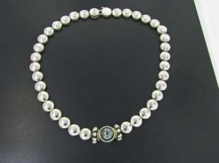   Lagos 18K Gold and Sterling Caviar Hematite Necklace   