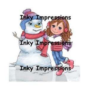 Inky Impressions Cling Rubber Stamps Angelicas Snowman 