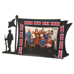    FLAG With SOLDIER PICTURE FRAME 4X6 HORIZONTAL