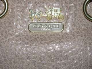 Coach Madison Embossed Metallic Leather Sophia #18931, Gold + Wallet 