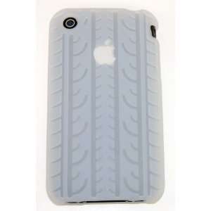  iPhone 3G & 3GS * Soft Silicone Case * Tire Tracks * (Clear) 8GB 