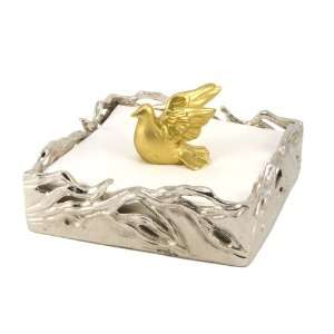  Mariposa Branch Beverage Napkin Holder with Gold Dove 
