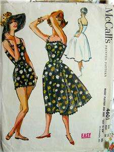   Vintage 50s Sewing Pattern One Piece Swimsuit, Bathing Suit 14/34