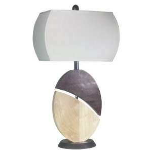  Artwood Oval Black Walnut And Maple Table Lamp