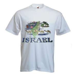Israel Map T Shirt White L
