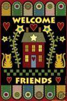 PENNYRUG WELCOME FRIENDS FLAG 24X36 JEREMIAH JUNCTION  