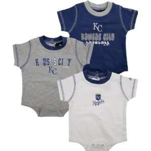  Kansas City Royals Adidas 3 Piece Newborn/Infant Body Suit 