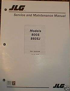 JLG 800S 800SJ Manlift Service Manual  