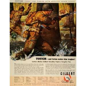 1942 Ad Cotton Paper Gilbert World War II Troops Military Front Line 