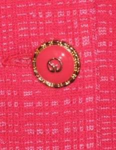 St John Collection knit pink suit jacket blazer size 10 12 14  