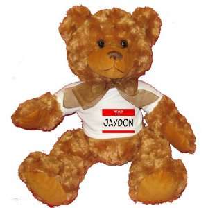  HELLO my name is JAYDON Plush Teddy Bear with WHITE T 