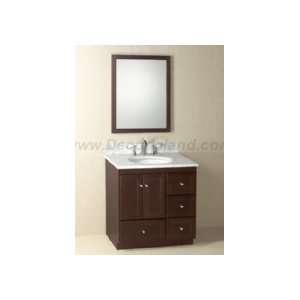   Vanity Set W/ Undermout Ceramic Vessel Sink & Mirror MC6060 M01 Maple