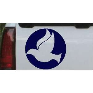 Navy 8in X 8.0in    Dove In Circle Christian Car Window Wall Laptop 