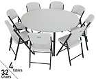 Lifetime table chair set, 80146 60 Round banquet,white 4 tables / 32 