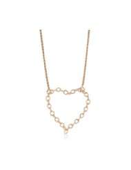 HAN CHOLO Shadow Series Rose Plated Brass Chain Hearts Necklace, 16
