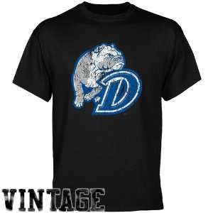  NCAA Drake Bulldogs Black Distressed Logo Vintage T shirt 