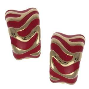  Louanna Gold Red Clip On earrings Jewelry