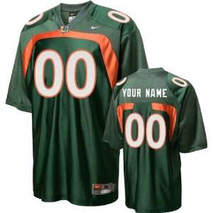  Miami Hurricanes Football Jersey Customizable Nike Green 