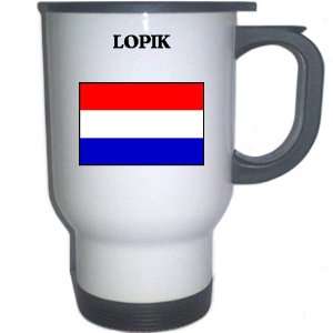  Netherlands (Holland)   LOPIK White Stainless Steel Mug 