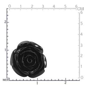 34MM HUGE Black Stainless Steel ROSE/FLOWER Ring(RN2075283.0001)