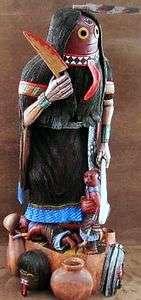   Carved Hopi Ogre Lady or Soyoko Katsina Kachina Doll by Tenakhongva