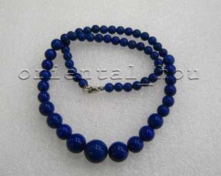 Wonderful 6 14mm Lapis Lazuli Round Graduated Necklace  