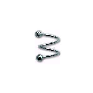  2 Turn Surgical Steel Lippy Loop with 4mm Balls   16G (1 