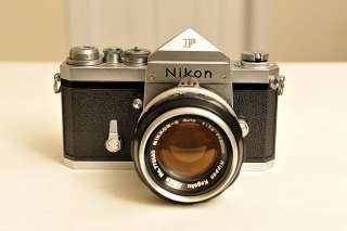NIKON F Photo Camera Body + Lens Nikkor S Auto 1.4 50mm+ BC 7 Flash 