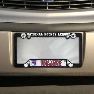   New York Rangers Black Plastic License Plate Frame