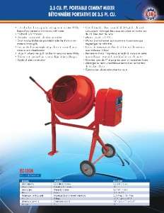 King Tools KC 15CM 3.5 CUBIC FOOT PORTABLE CEMENT MIXER feet large 