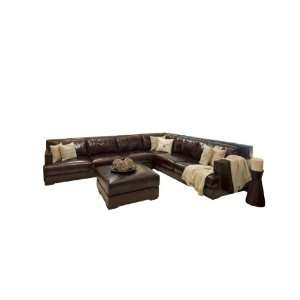   Top Grain Saddle Leather Sectional Sofas, 2 Piece