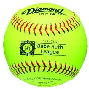 Diamond 12 Inch Optic Leather Cover Babe Ruth Softball, Dozen  