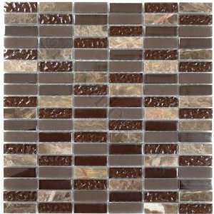 Chocolate Uniform Brick Brown Emperia Series Glossy & Frosted Glass 