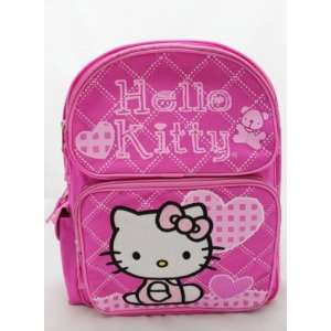  Hello Kitty Large 16  School Backpack Bag   PINK HEART 