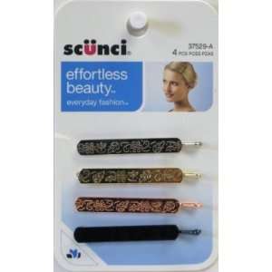  Scunci Bobby Pins Embossed, 4 Count (6 Pack) Health 