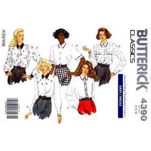 Butterick 4390 Sewing Pattern Womens Front Button Blouse Size 8   10 