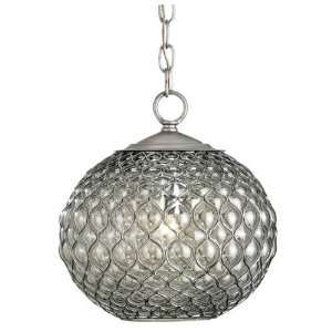  Currey and Company 9109 Pinto 1 Light Steel Wire Pendant 