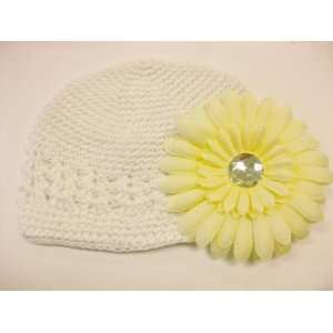  White Adorable Infant Beanie Kufi Hat Fits 0   9 Months 