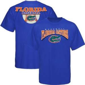 NCAA Florida Gators Royal Blue Half Baseball Graphic T 