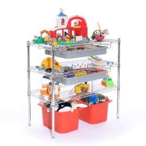  3 Shelf Toy Organizer with 2 Storage Drawers Toys & Games