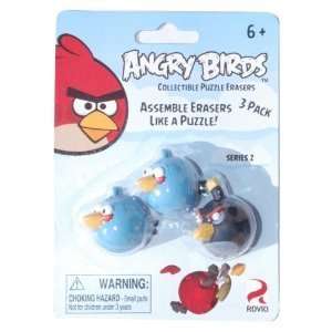  Puzzle Eraser 3Pack Angry Birds 2 Blue 1 Black Toys & Games