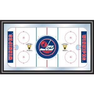  NHL Winnipeg Jets Framed Hockey Rink Mirror, White Sports 