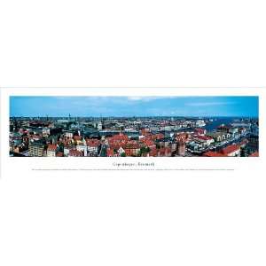  Copenhagen, Denmark City Skyline 37.5 x 9 Unframed 