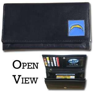San Diego Chargers Genuine Leather Womens Female Clutch Pocketbook 
