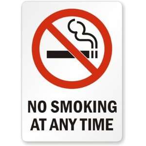  No Smoking At Any Time (with symbol)   vertical Laminated 