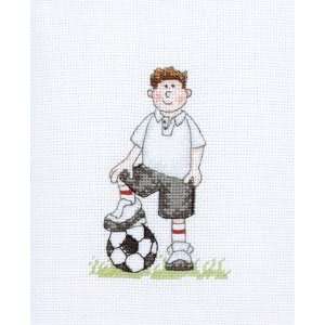  Football Boy (Soccer)   Jolly Nation Cross Stitch Kit 