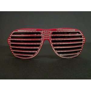   studded shutter with lense party shades (Red) 
