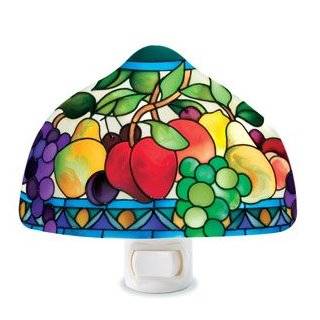  Stained Glass Grapes Night Light with Light Sensor Base 